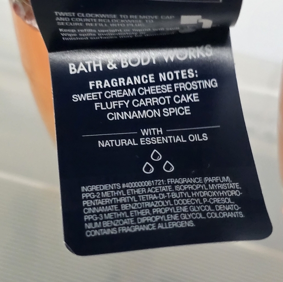 Bath & body works sweet carrot cake wallflower refills 2 new - Picture 2 of 2